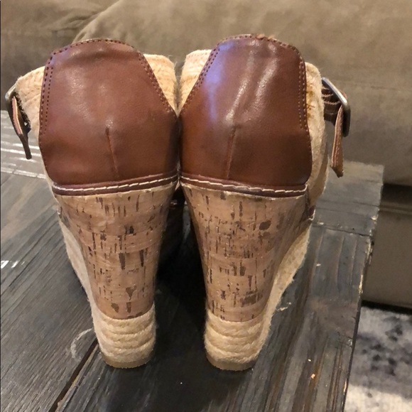 Mia peep toe cork wedges 6 1/5 - Picture 4 of 5